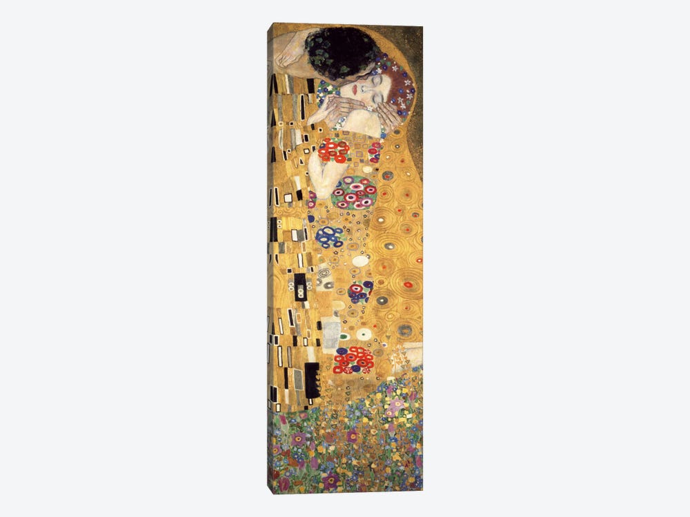 The Kiss, Cropped Vertical by Gustav Klimt 1-piece Canvas Print