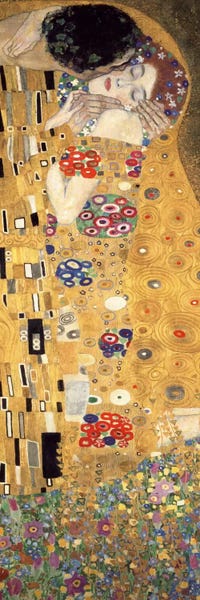 Romantic Bedroom (Couples): The Kiss, Cropped Vertical by Gustav Klimt