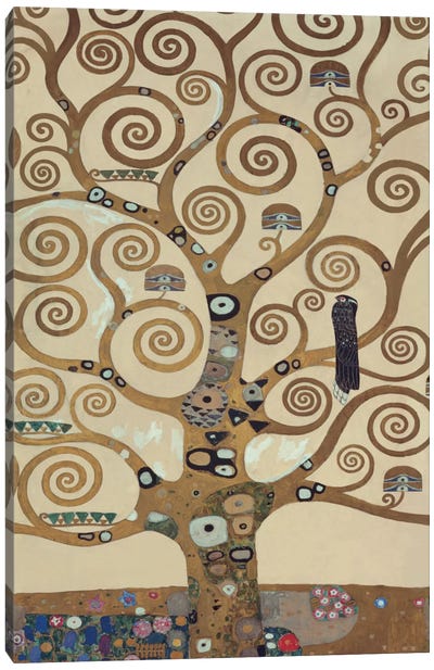 The Tree Of Life, Tree Detail Canvas Art Print - All Things Klimt