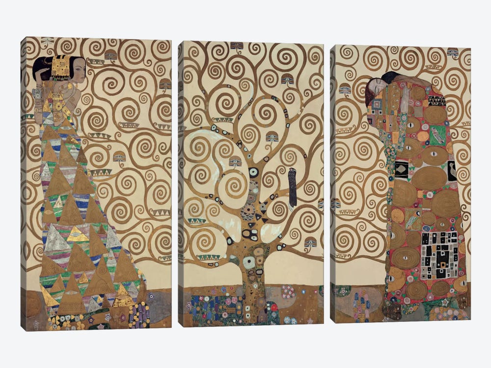 The Tree Of Life by Gustav Klimt 3-piece Canvas Print