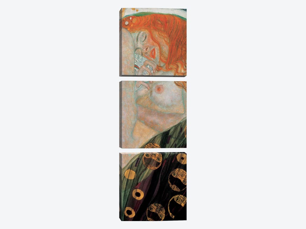 Danae, Vertical by Gustav Klimt 3-piece Canvas Print