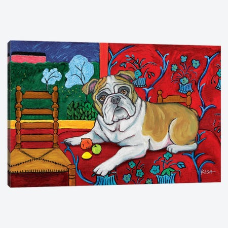 Bulldog Muttisse Canvas Print #GKS10} by Gretchen Kish Serrano Canvas Wall Art