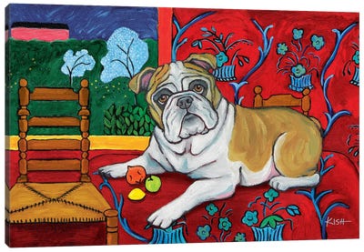 Bulldog Muttisse Canvas Art Print - Bulldog Art