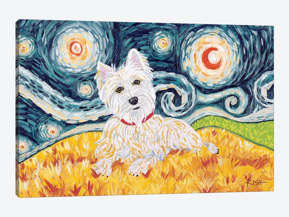 Westie On A Starry Night by Gretchen Kish Serrano 1-piece Art Print