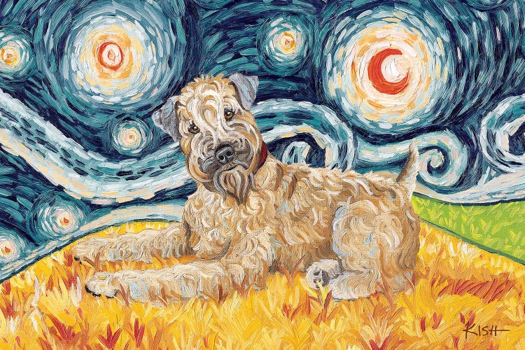 Wheaten Terrier On A Starry Night