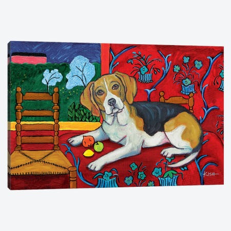 Beagle Muttisse Canvas Print #GKS12} by Gretchen Kish Serrano Canvas Wall Art