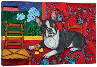 Boston Terrier Muttisse Canvas Art Print - Boston Terrier Art