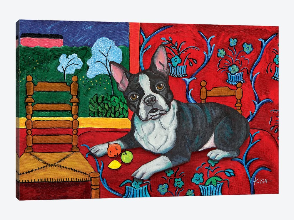 Boston Terrier Muttisse by Gretchen Kish Serrano 1-piece Canvas Print
