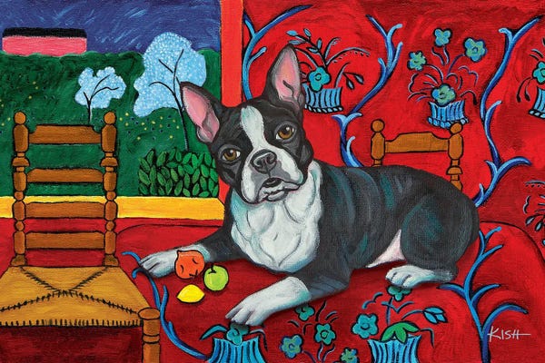 Artists Like Matisse: Boston Terrier Muttisse by Gretchen KISH Serrano