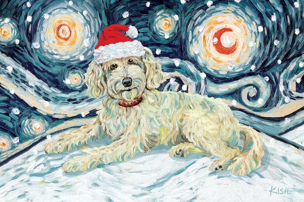 Pupsterpieces: Doodle On A Snowy Night Cream by Gretchen KISH Serrano