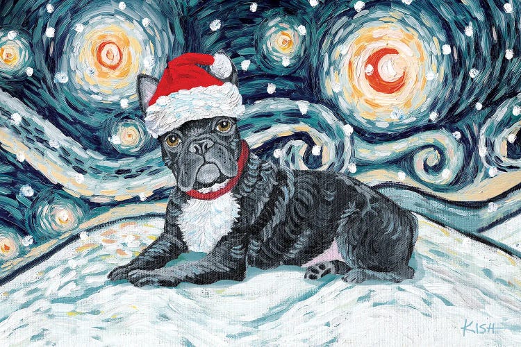 French Bulldog On A Snowy Night by Gretchen Kish Serrano wall art