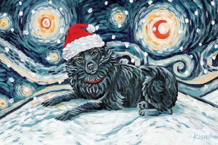 Schipperke On A Snowy Night by Gretchen Kish Serrano wall art