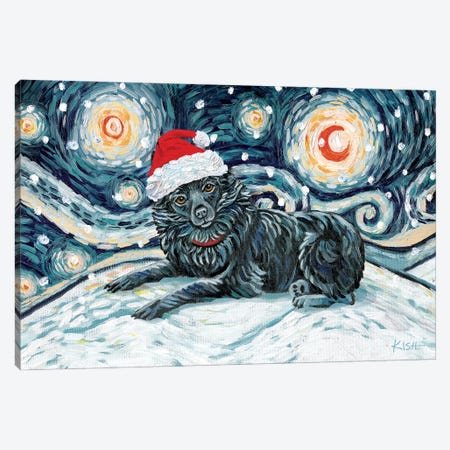 Schipperke On A Snowy Night Canvas Print #GKS196} by Gretchen Kish Serrano Canvas Art