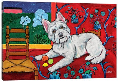 Westie Muttisse Canvas Art Print - West Highland White Terrier Art