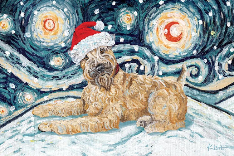 Wheaten Terrier On A Snowy Night