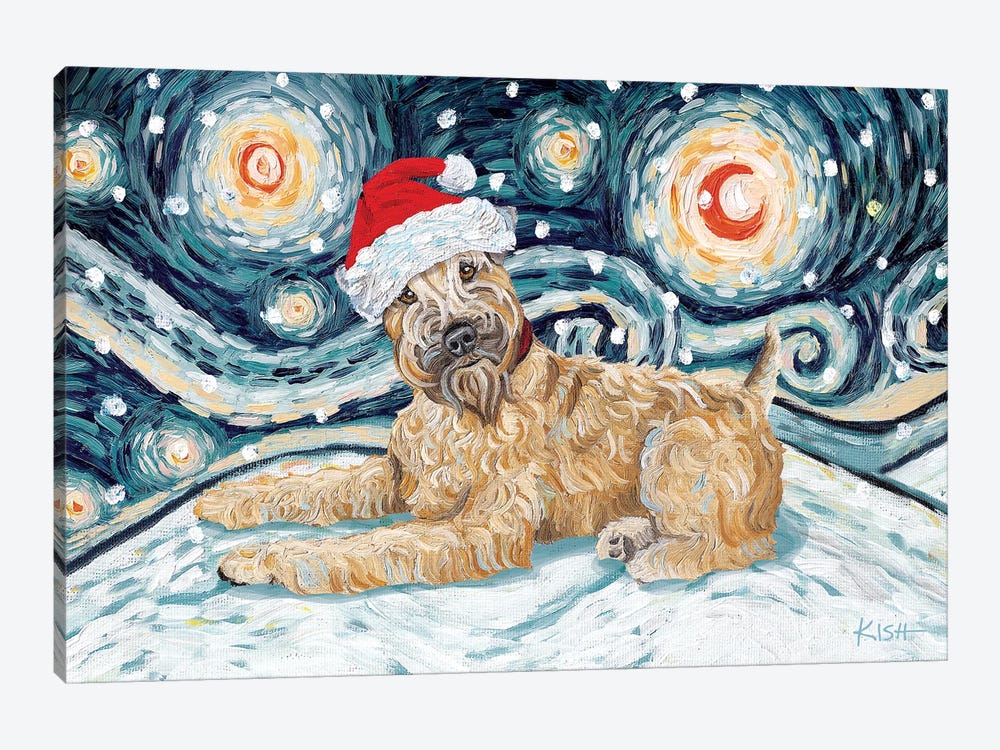 Wheaten Terrier On A Snowy Night by Gretchen Kish Serrano 1-piece Canvas Wall Art