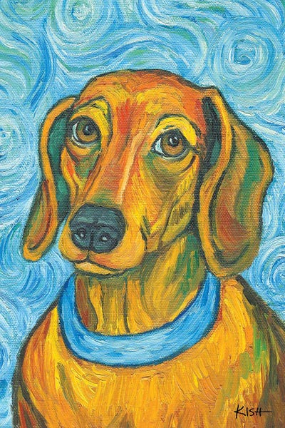 Van Gogh Portraits Collection: Dachshund Van Growl Portrait by Gretchen KISH Serrano