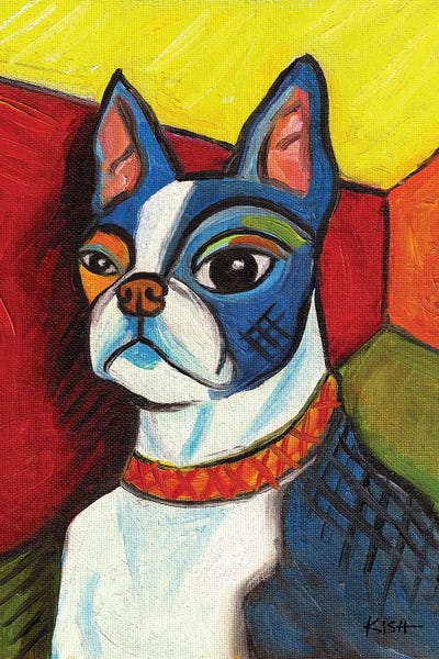 Boston Terrier Pawcasso by Gretchen KISH Serrano art print