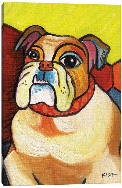 Bulldog Pawcasso Canvas Art Print - Bulldog Art