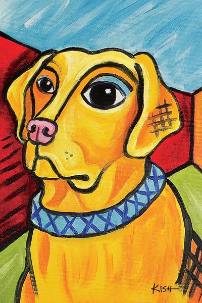 Yellow Lab Pawcasso by Gretchen KISH Serrano framed wall art
