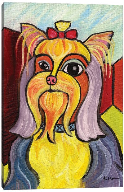 Yorkie Pawcasso Canvas Art Print - Yorkshire Terrier Art