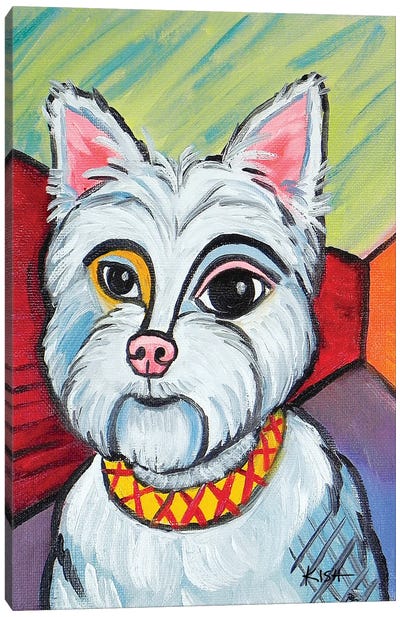 Westie Pawcasso Canvas Art Print - West Highland White Terrier Art