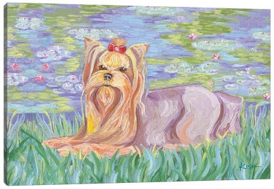 Yorkie Bonét Canvas Art Print - Yorkshire Terrier Art