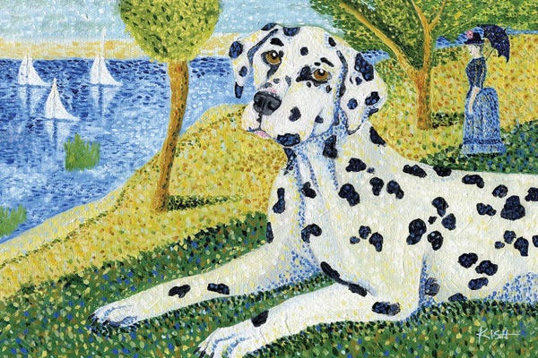 A Sunday Afternoon On The Island Of La Grand Jatte: Dalmatian On A Sunday Afternoon by Gretchen KISH Serrano