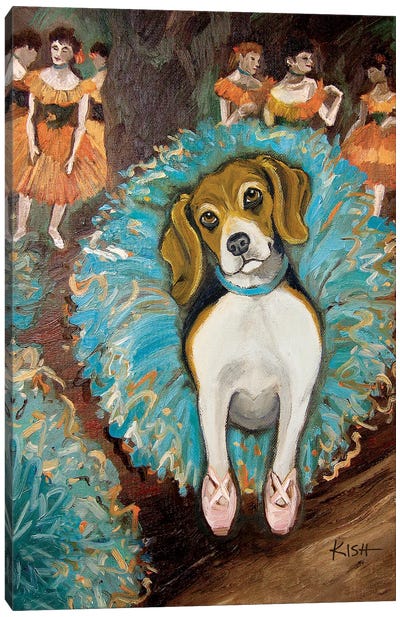 Beagle Dancer Canvas Art Print - Ballet Art