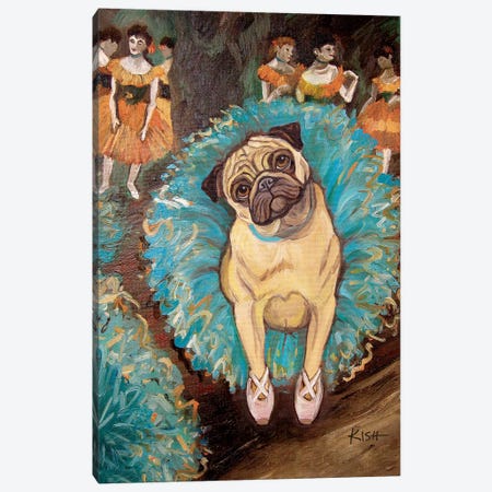 Pug Dancer Canvas Print #GKS245} by Gretchen Kish Serrano Canvas Artwork