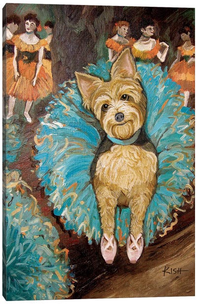 Yorkie Dancer Canvas Art Print - Yorkshire Terrier Art