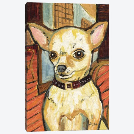 Chihuahua At The Cafe Canvas Print #GKS247} by Gretchen Kish Serrano Canvas Artwork