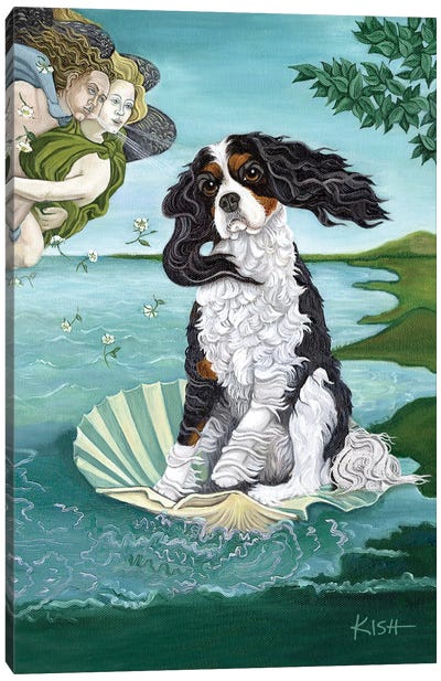 Birth Of The Cavalier King Charles II Canvas Art Print - Cavalier King Charles Spaniel Art