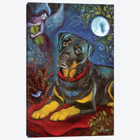 Rottweiler Dream Canvas Print #GKS253} by Gretchen Kish Serrano Canvas Art
