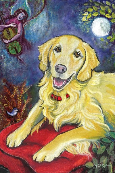 All Things Picasso: Golden Retriever Dream Gold by Gretchen KISH Serrano