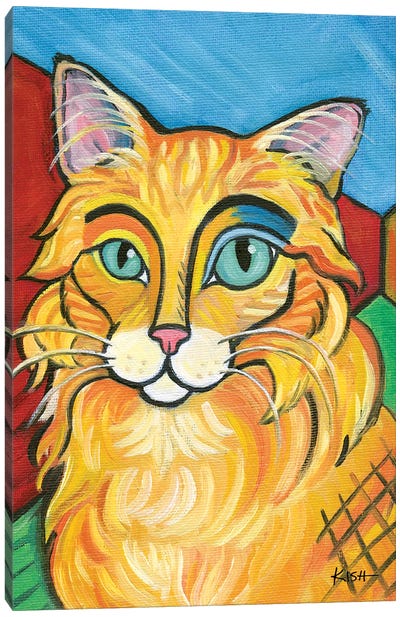 Orange Tabby Cat Pawcasso Canvas Art Print - Orange Cat Art