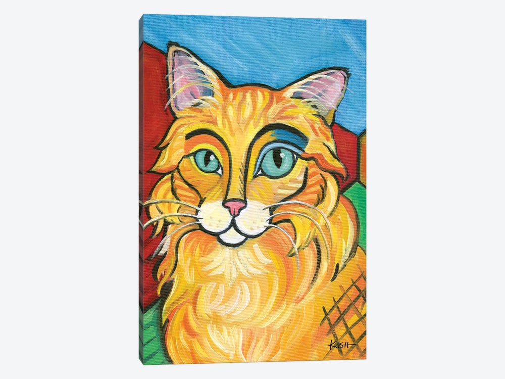 Orange Tabby Cat Pawcasso by Gretchen Kish Serrano 1-piece Canvas Artwork