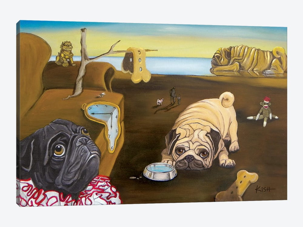 The Persistence Of Pug by Gretchen Kish Serrano 1-piece Canvas Artwork