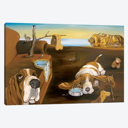 The Persistence Of Basset Hound Canvas Print #GKS264} by Gretchen Kish Serrano Canvas Wall Art