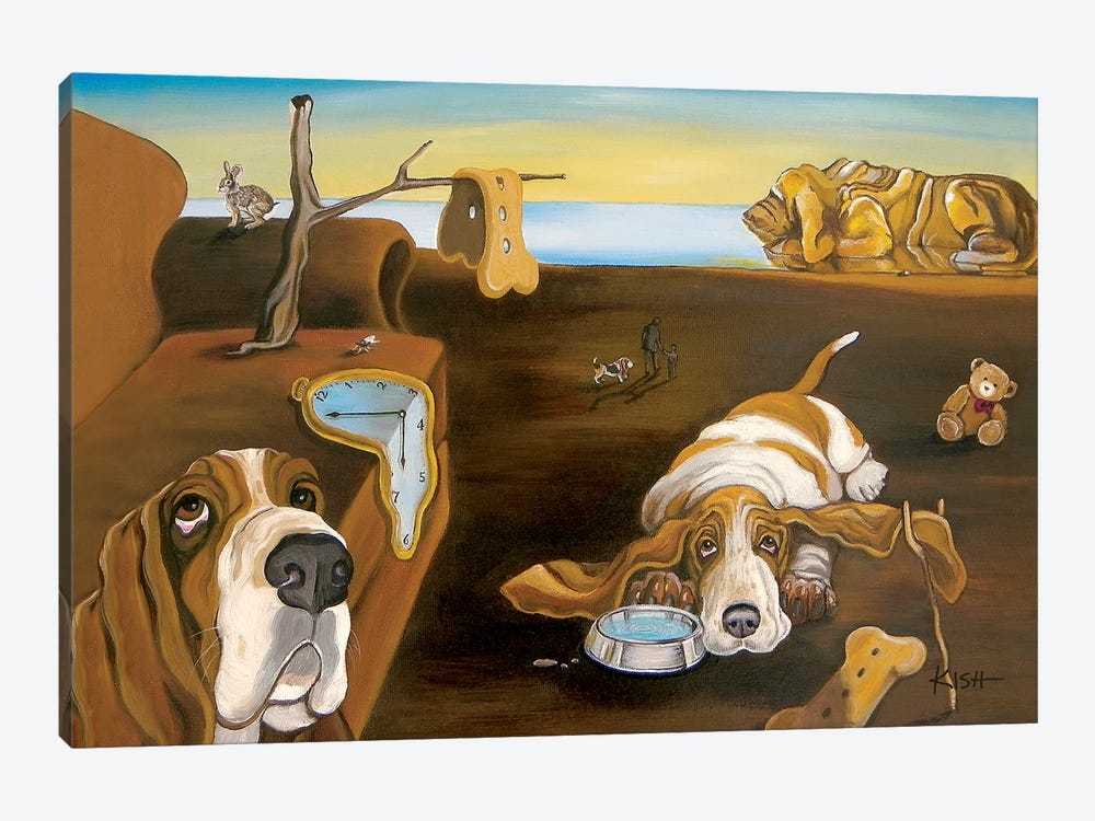 The Persistence Of Basset Hound by Gretchen Kish Serrano 1-piece Canvas Print
