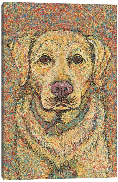 Yellow Lab Drip Canvas Art Print - Pupsterpieces