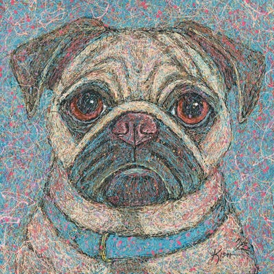 Pug Drip by Gretchen KISH Serrano metal wall art