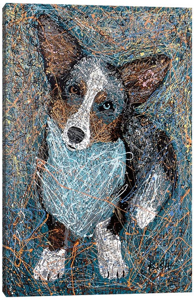 Corgi Pawlick Canvas Art Print - Similar to Jackson Pollock