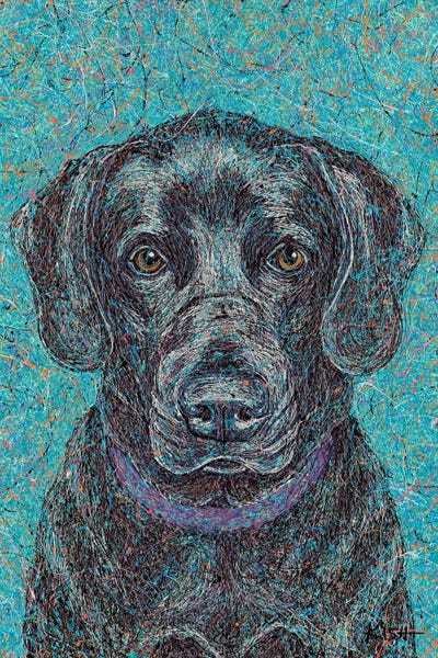 Labrador Retrievers: Black Lab II Drip by Gretchen KISH Serrano