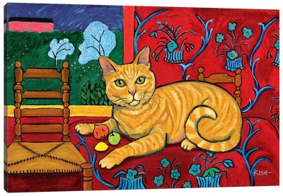 Orange Kitty Catisse Canvas Art Print - Gretchen Kish Serrano