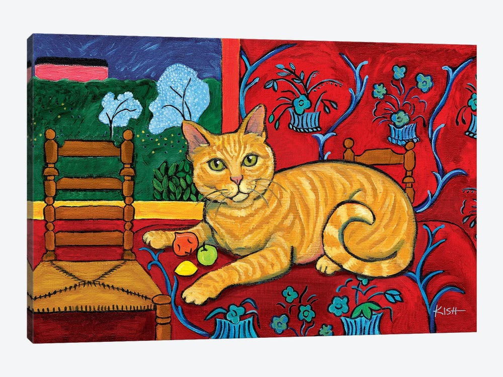 Orange Kitty Catisse by Gretchen Kish Serrano 1-piece Canvas Print