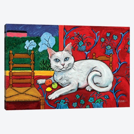 White Kitty Catisse Canvas Print #GKS281} by Gretchen Kish Serrano Canvas Print