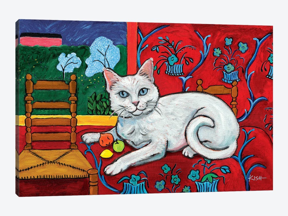 White Kitty Catisse by Gretchen Kish Serrano 1-piece Canvas Wall Art