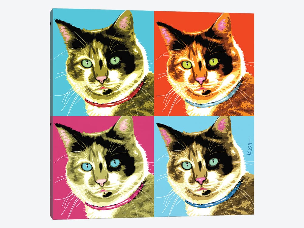 Four Calico Cats Purrhol by Gretchen Kish Serrano 1-piece Canvas Art Print