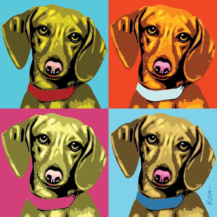 Four Dachshunds Woofhol